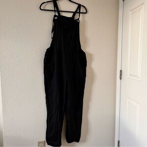100% Cotton Pant Overalls Black Fit women Medium